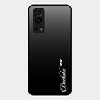 Customize Name Gradient Glass Case Cover Black For Iqoo Z3 5G