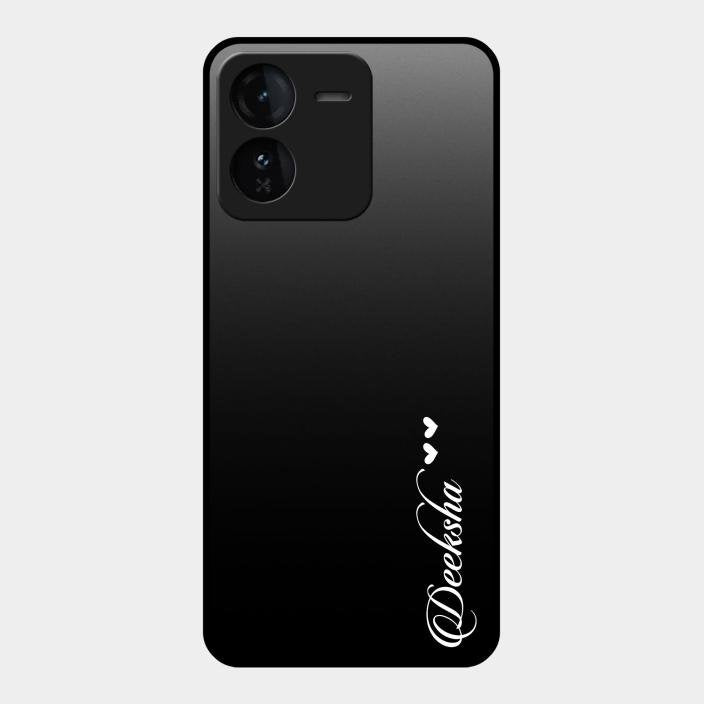 Customize Name Gradient Glass Case Cover Black For Iqoo Z9 5G
