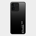 Customize Name Gradient Glass Case Cover Black For Iqoo Z9 5G