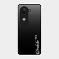 Customize Name Gradient Glass Case Cover Black For Iqoo Z9S 5G