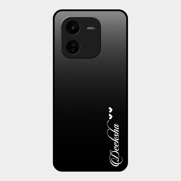 Customize Name Gradient Glass Case Cover Black For Iqoo Z9X 5G