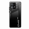 Customize Name Gradient Glass Case Cover Black For Motorola Edge 40 5G