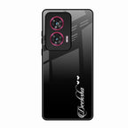 Customize Name Gradient Glass Case Cover Black For Motorola Edge 50 Fusion 5G