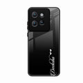 Customize Name Gradient Glass Case Cover Black For Motorola Edge 50 Neo