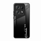 Customize Name Gradient Glass Case Cover Black For Motorola Edge 50 Pro