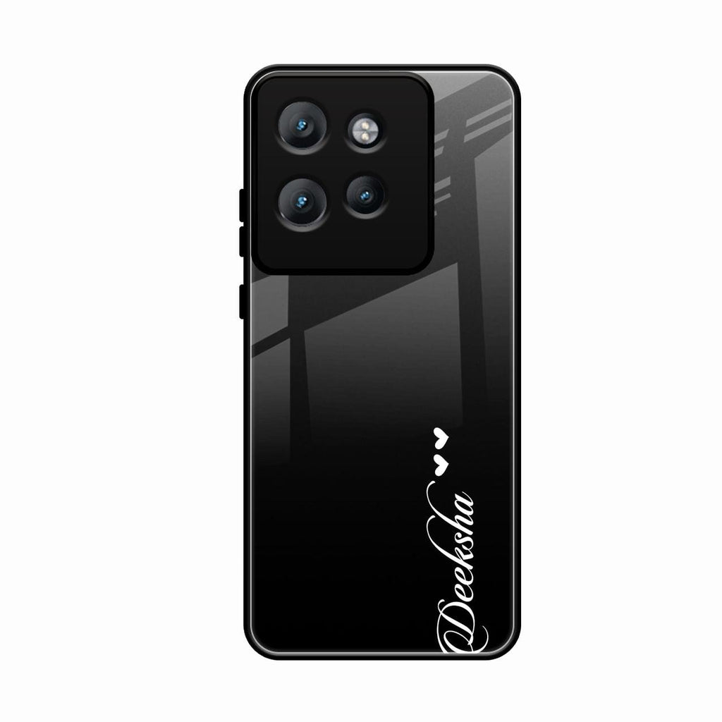 Customize Name Gradient Glass Case Cover Black For Motorola Edge 50