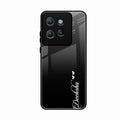 Customize Name Gradient Glass Case Cover Black For Motorola Edge 50