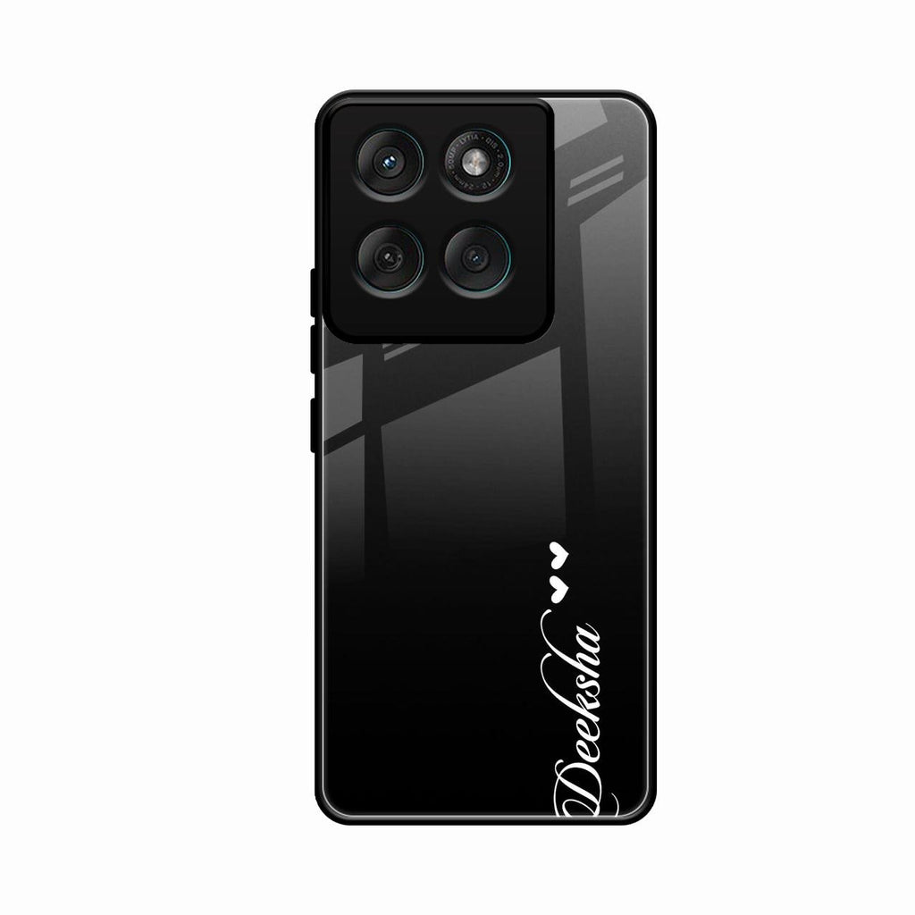 Customize Name Gradient Glass Case Cover Black For Motorola Edge 60 5G