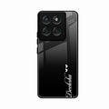 Customize Name Gradient Glass Case Cover Black For Motorola Edge 60 5G