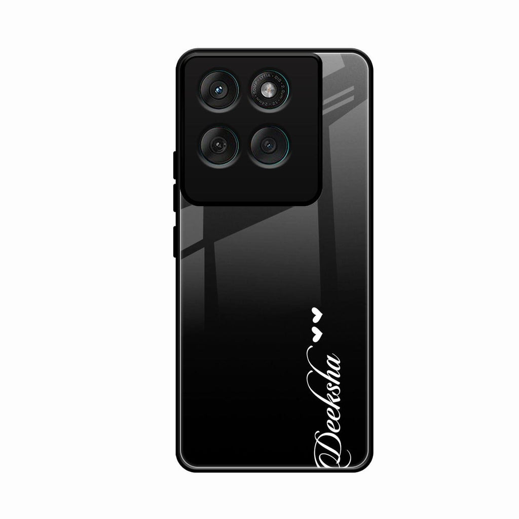 Customize Name Gradient Glass Case Cover Black For Motorola Edge 60 Pro 5G