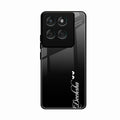 Customize Name Gradient Glass Case Cover Black For Motorola Edge 60 Pro 5G