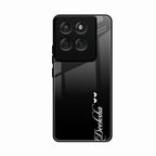 Customize Name Gradient Glass Case Cover Black For Motorola Edge 60 Pro 5G