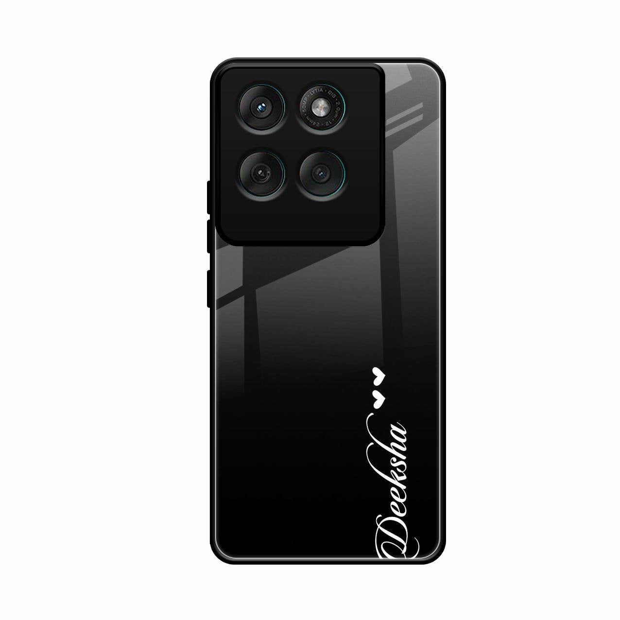 Customize Name Gradient Glass Case Cover Black For Motorola Edge 60 Pro 5G
