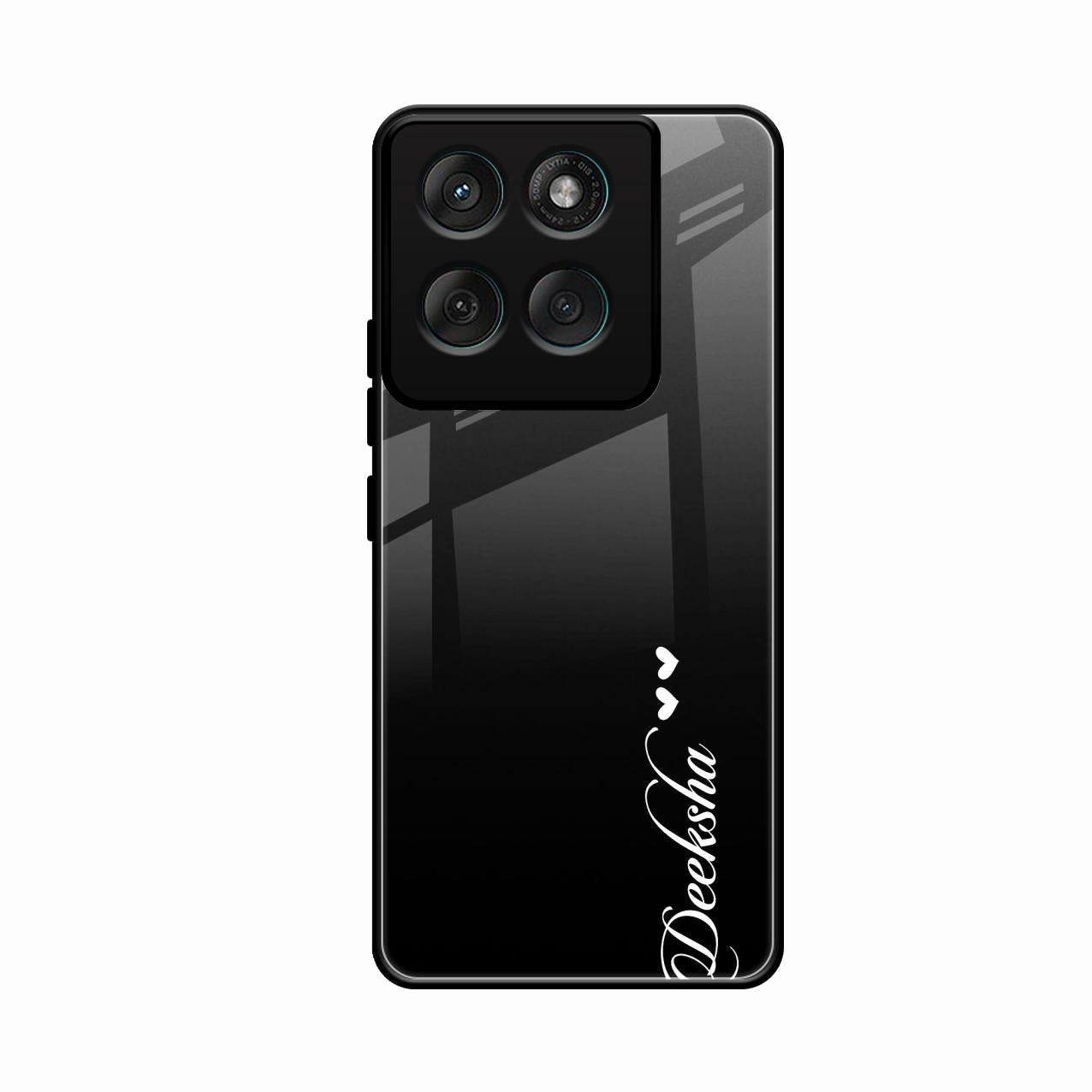 Customize Name Gradient Glass Case Cover Black For Motorola Edge 60 Stylus 5G
