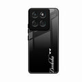 Customize Name Gradient Glass Case Cover Black For Motorola G67 Power 5G