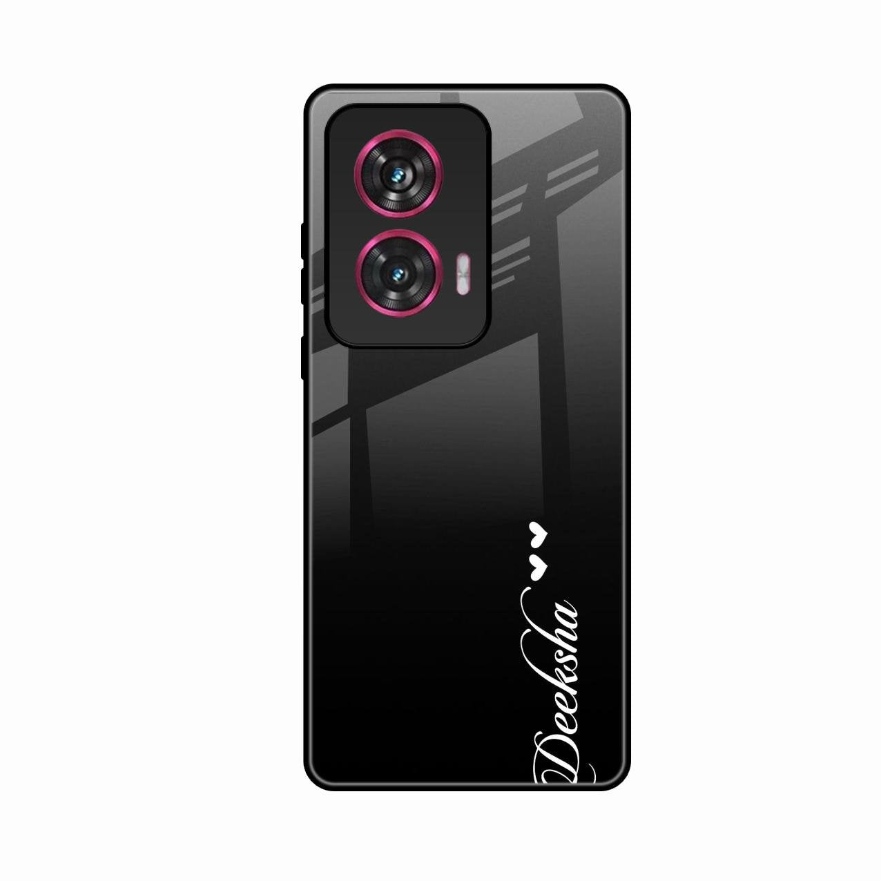 Customize Name Gradient Glass Case Cover Black For Motorola G85 5G