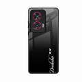Customize Name Gradient Glass Case Cover Black For Motorola G96 5G
