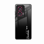 Customize Name Gradient Glass Case Cover Black For Motorola G96 5G
