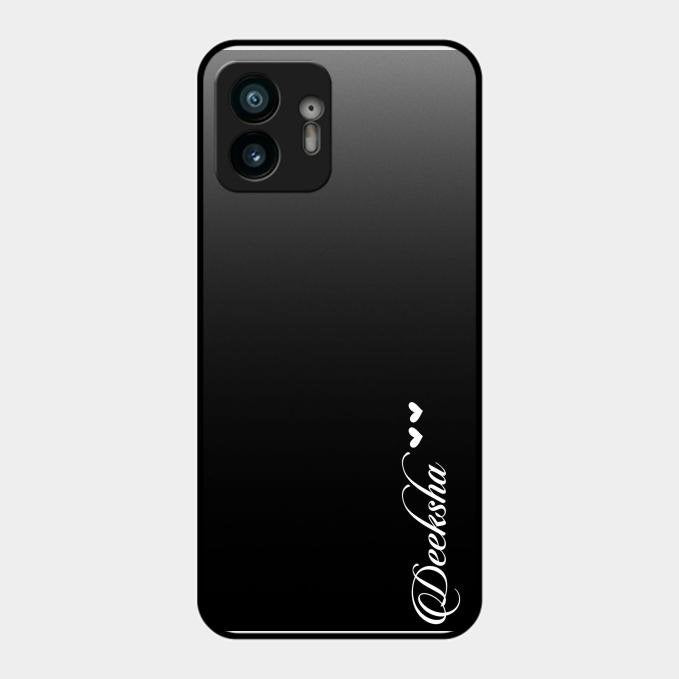 Customize Name Gradient Glass Case Cover Black For Nothing Phone 2