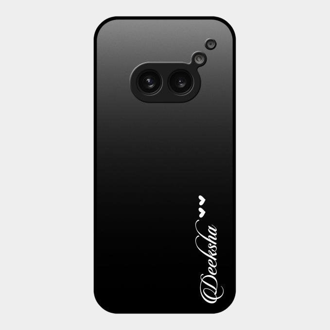 Customize Name Gradient Glass Case Cover Black For Nothing Phone 2A 5G