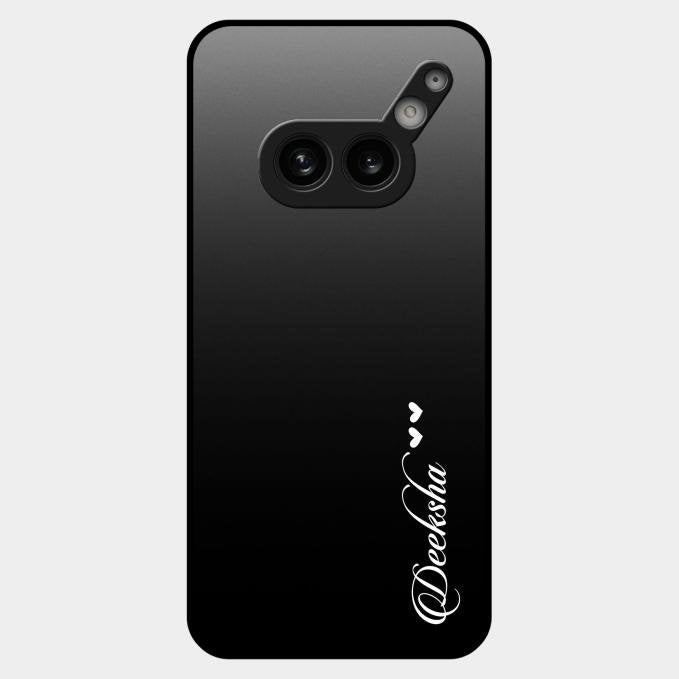Customize Name Gradient Glass Case Cover Black For Nothing Phone 2A Plus