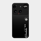 Customize Name Gradient Glass Case Cover Black For Nothing Phone 3 5G