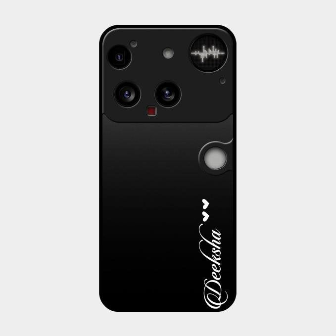 Customize Name Gradient Glass Case Cover Black For Nothing Phone 3 5G