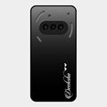 Customize Name Gradient Glass Case Cover Black For Nothing Phone 3A 5G