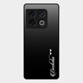 Customize Name Gradient Glass Case Cover Black For Oneplus 10 Pro 5G