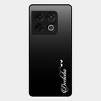 Customize Name Gradient Glass Case Cover Black For Oneplus 10 Pro 5G