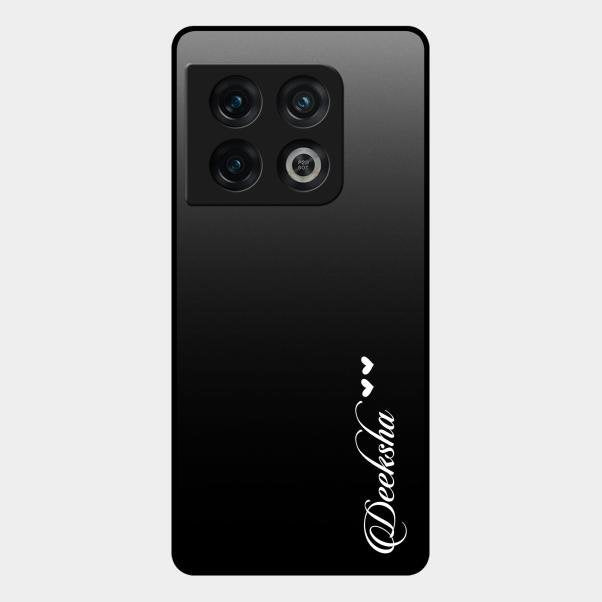 Customize Name Gradient Glass Case Cover Black For Oneplus 10 Pro 5G