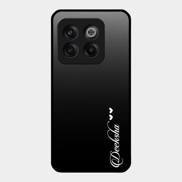 Customize Name Gradient Glass Case Cover Black For Oneplus 10T 5G