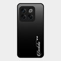Customize Name Gradient Glass Case Cover Black For Oneplus 10T 5G