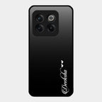 Customize Name Gradient Glass Case Cover Black For Oneplus 10T 5G