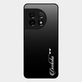 Customize Name Gradient Glass Case Cover Black For Oneplus 11 5G