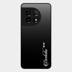 Customize Name Gradient Glass Case Cover Black For Oneplus 11 5G