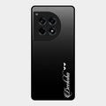 Customize Name Gradient Glass Case Cover Black For Oneplus 12R 5G