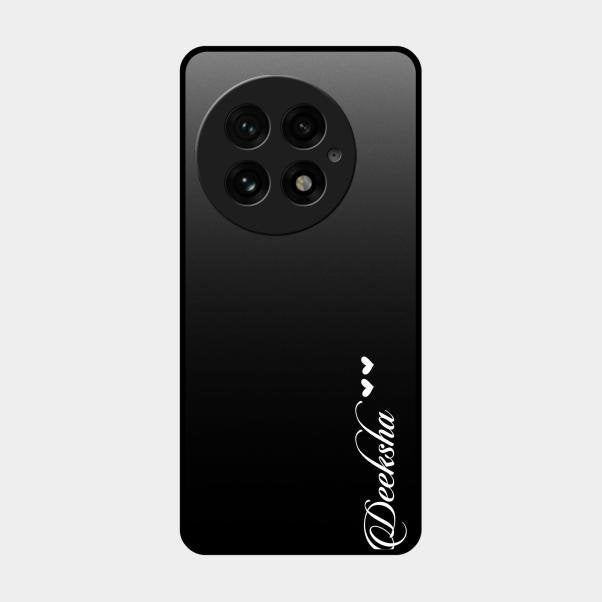 Customize Name Gradient Glass Case Cover Black For Oneplus 13 5G