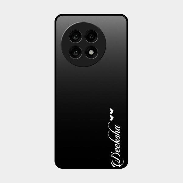 Customize Name Gradient Glass Case Cover Black For Oneplus 13R 5G