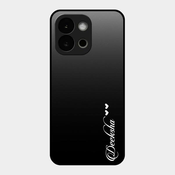 Customize Name Gradient Glass Case Cover Black For Oneplus 13S 5G