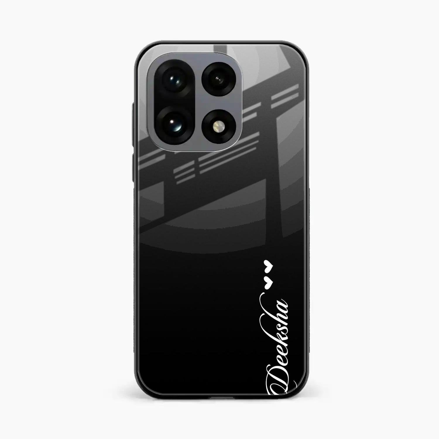 Customize Name Gradient Glass Case Cover Black For OnePlus 15 5G