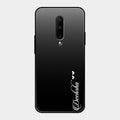 Customize Name Gradient Glass Case Cover Black For Oneplus 7 Pro