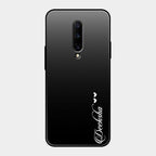 Customize Name Gradient Glass Case Cover Black For Oneplus 7 Pro