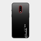 Customize Name Gradient Glass Case Cover Black For Oneplus 7