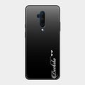 Customize Name Gradient Glass Case Cover Black For Oneplus 7T Pro