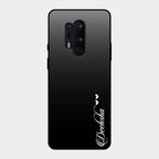 Customize Name Gradient Glass Case Cover Black For Oneplus 8 Pro