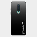 Customize Name Gradient Glass Case Cover Black For Oneplus 8
