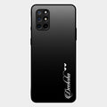 Customize Name Gradient Glass Case Cover Black For Oneplus 8T