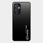 Customize Name Gradient Glass Case Cover Black For Oneplus 9 5G