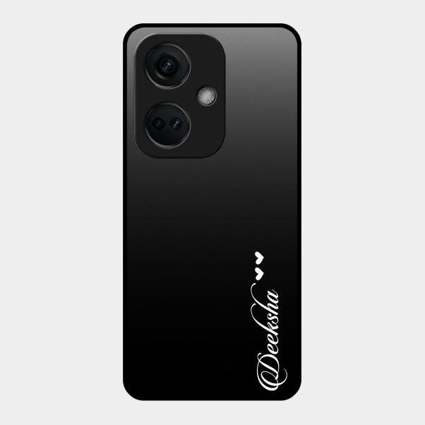 Customize Name Gradient Glass Case Cover Black For Oneplus Nord Ce 3 5G